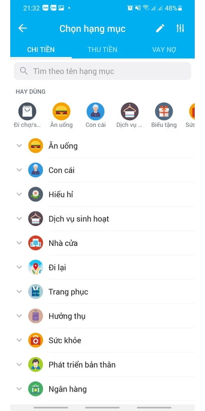 Review Cách sử dụng sổ thu chi MISA các hạng mục chi